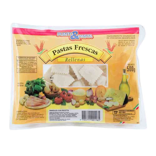 Ravioles Punto&pasta Ricota 500 Gr