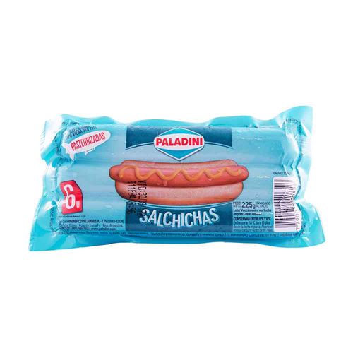 Salchichas Paladini Tipo Viena Sin Piel 225 Gr 6 U