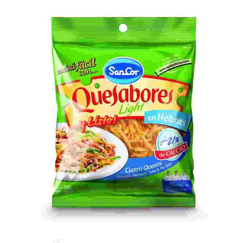 Queso Rallado Sancor Quesabores En Hebras 4 Quesos 150 Gr