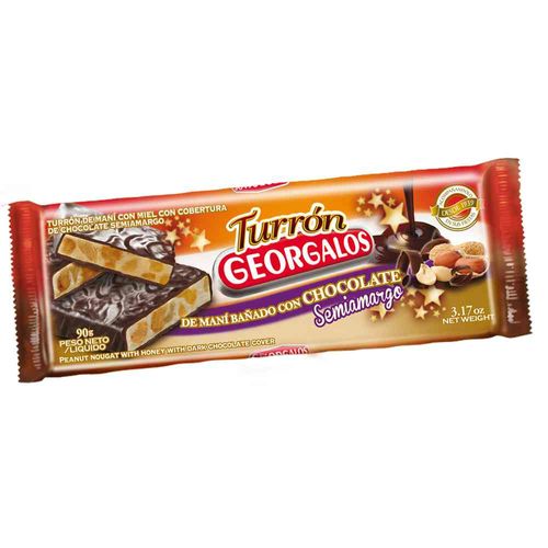 Turrón Georgalos De Maní Bañado 90g-paq-gr.-90