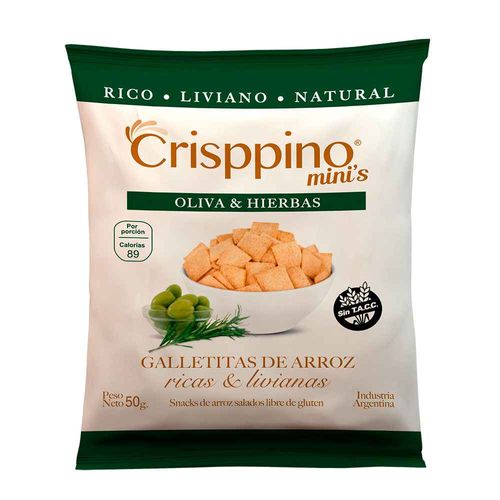 Snack Crisppino Mini Oliva Y Hierbas 50 Gr