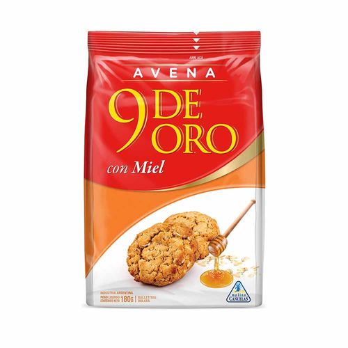 Galletas Avena Y Miel 9 De Oro 180 Gr