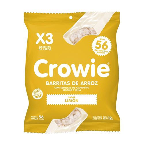 Barrita De Arroz Crowie Limón 3 U