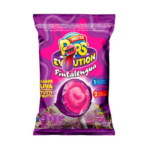 Chupetin Evolution Uva Y Tuti Frutti Mister Pops X432 Gr
