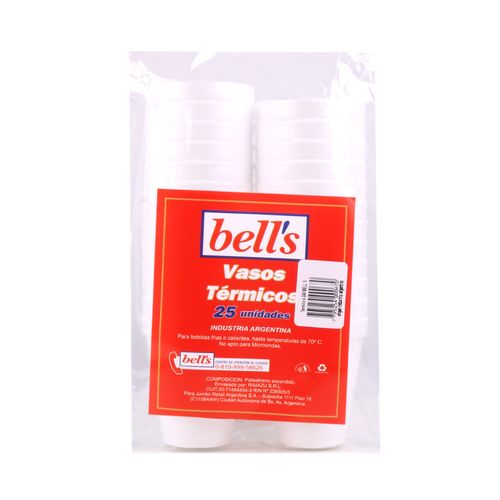 25 Vasos Térmicos Bell´s 240 Cc