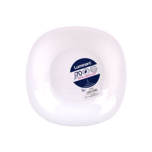 Plato Hondo Carine Blanco - Vidrio Opal 21 Cm