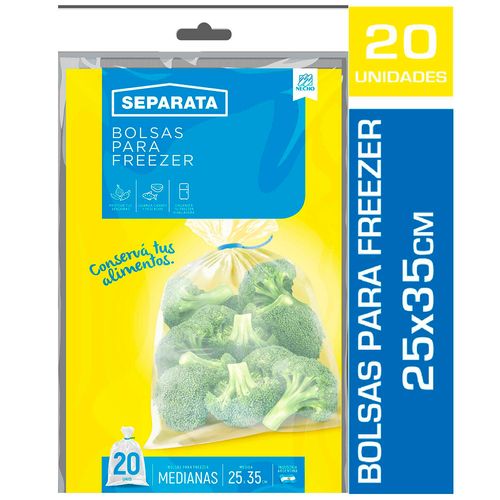 20 Bolsas Para Freezer Separata 25x35 Cm