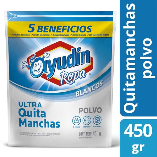 Quitamanchas Ayudin Ropa En Polvo Blancos 450 Gr