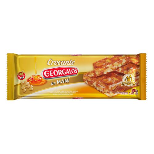 Turron Georgalos De Mani Crocante Tableta 80 Gr.