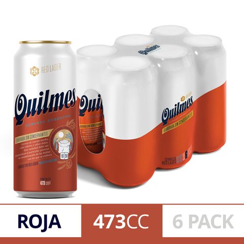 Cerveza Quilmes Red Lager 473cc Pack X 6 U