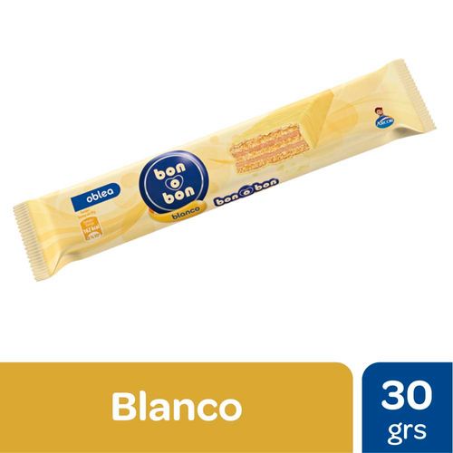 Obleas Bañadas En Chocolate Blanco Bon O Bon 30 Gr