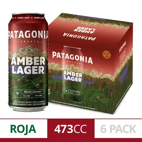 Cerveza Amber Lager 473 Ml X 6u Patagonia