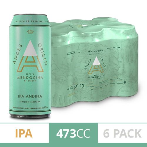 Cerveza Ipa Andes Origen Sixpack 473 Ml Lata