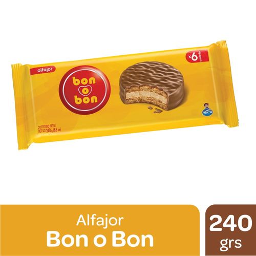 Alfajor Negro Bon O Bon 240 Gr