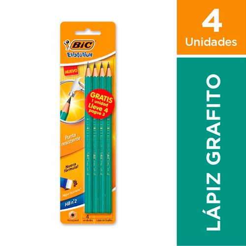 Lapices Grafito Bic Evolution 4 U