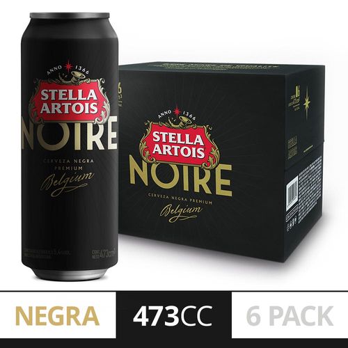 Cerveza Stella Noire 473 Cc Six Pack