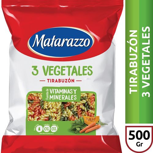 Fideos Tirabuzon 3 Vegetales Matarazzo X500 Gr
