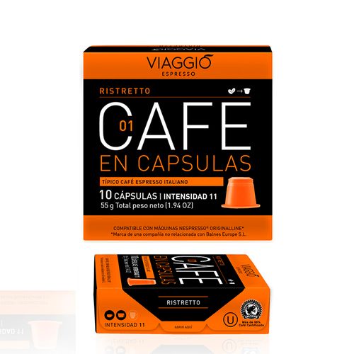 Cafe En Capsulas Espresso Ristreto Viaggio 10 U