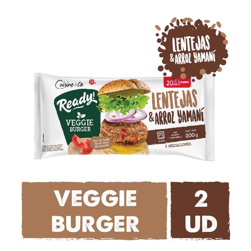 Burgers Lentejas Y Arroz Yamaní 2 Un X 200 Gr Cuisine & Co Mp