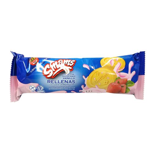 Galletitas Rellenas Sabor Frutilla 105 Gr Smams
