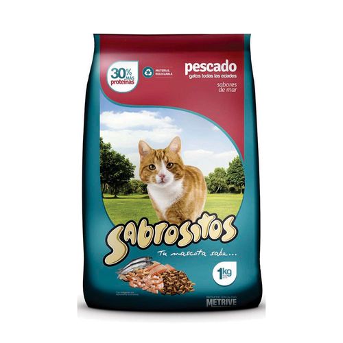 Alimento Sabrositos Para Gatos Pescado X1kg