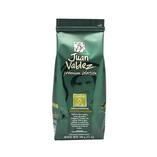 Café Descafeinado Molido Cumbre Juan Valdez Premium 340 Gr