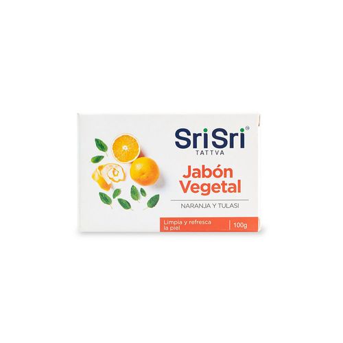 Jabón Vegetal Naranja Y Tulasi 100 Gr Sri Sri Tattva