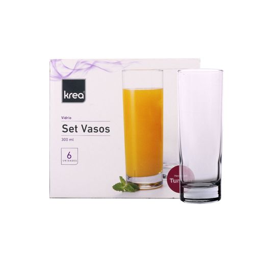 Vaso Liso Alto 300ml X6 Un Krea