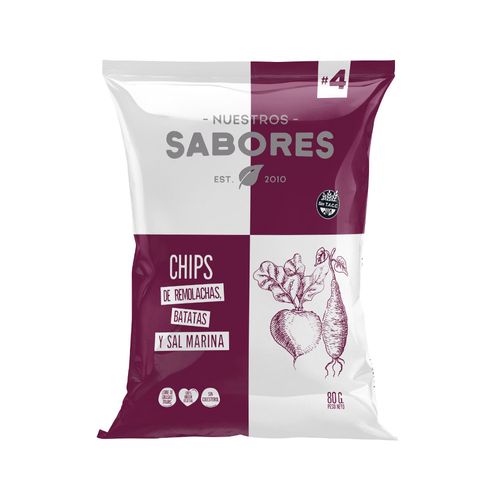 Chips Nuestros Sabores De Remolacha Y Batata Raices 80 Gr