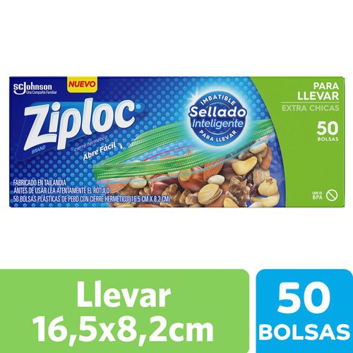 Bolsas Herméticas Ziploc Para Llevar Extra Chicas 50un