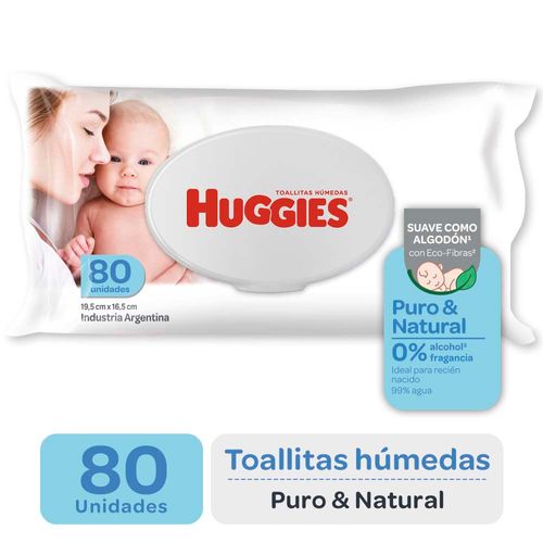 Toallas Humedas Huggies Puro Y Natural X80