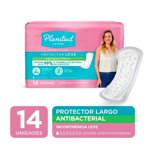 Protector Plenitud Leve Antibacterial 14 x 1 U