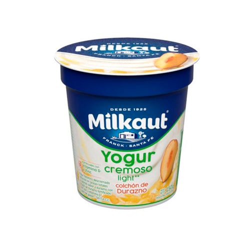 Yogur Light Milkaut Cremoso Colchon De Durazno 150 Gr