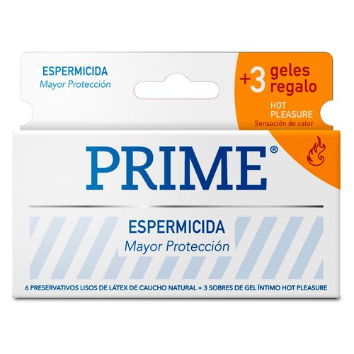 Preservativo Prime Espermicida  Gel Hot X6