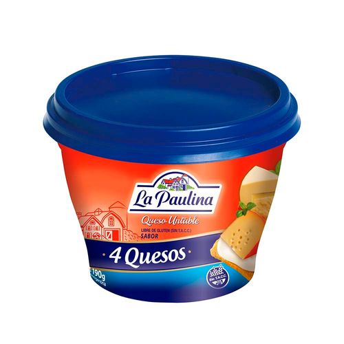 Queso Untable La Paulina Fundido 4 Quesos 190 Gr