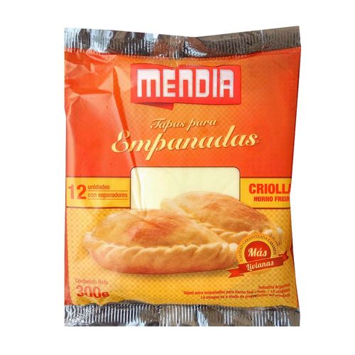 Tapas Para Empanadas Mendia Horno Criolla X 12 Un.