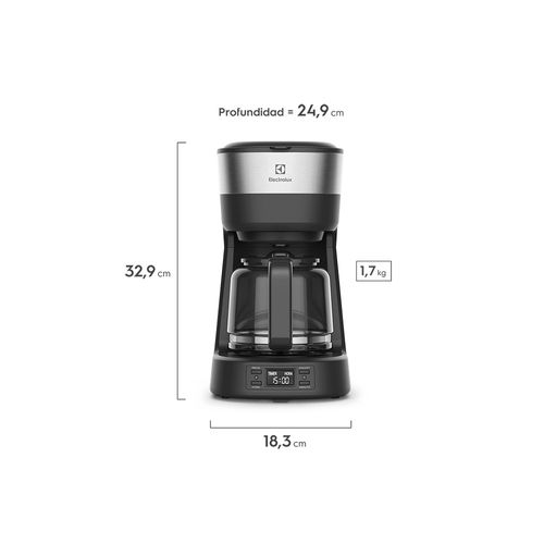 Cafetera Filtro Inox Timer 1,2 Litr Electrolux