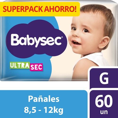 Pañales Babysec Ultrasec Jumbo Pack G X60