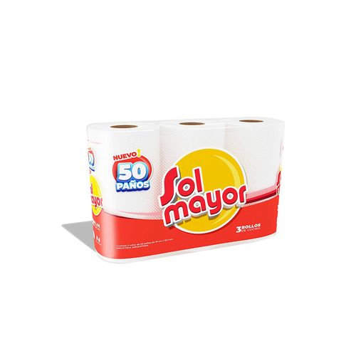 Rollo De Cocina   Sol Mayor  X 3 Unidades De 50 Paños Por Rollo - Rll-50-m2 - Sin Atributo