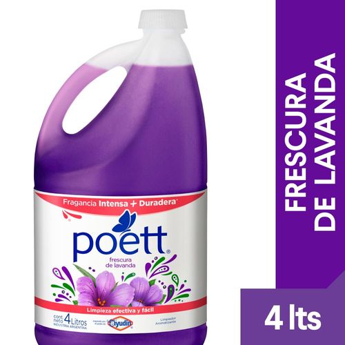 Limpiador Líquido Aromatizante Poett Frescura De Lavanda 4 Lts