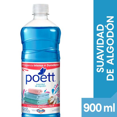 Limpiador Líquido Aromatizante Poett Suavidad De Algodón 900 Ml