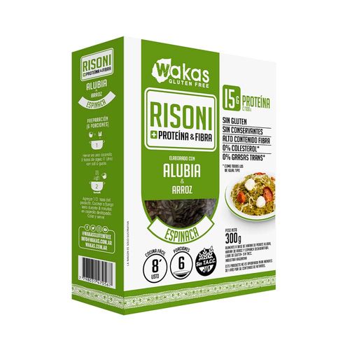 Risoni Alubia Y Arroz Espinaca Wakas 300 Gr