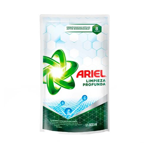 Jabon Liquido Ariel Limpieza Profunda Dp 800ml