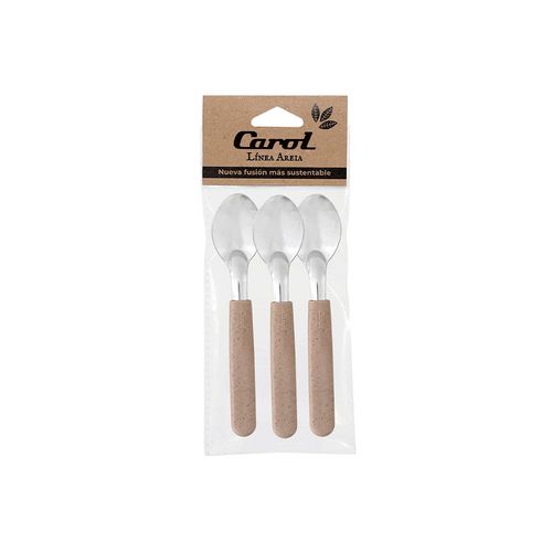 Cucharita De Té Beige Areia X 3 Un Carol