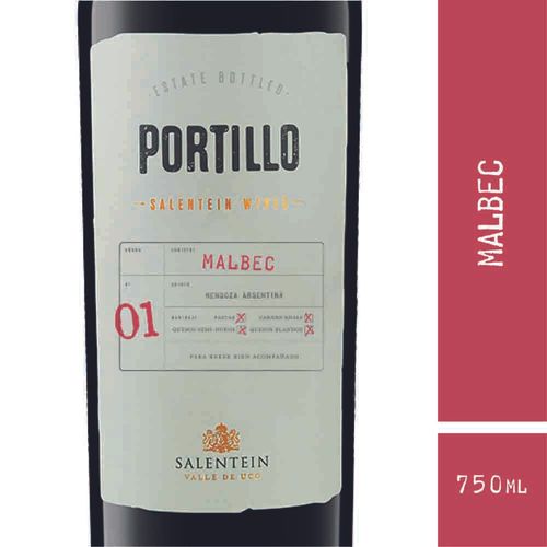 Vino Tinto Malbec Portillo 750 Ml