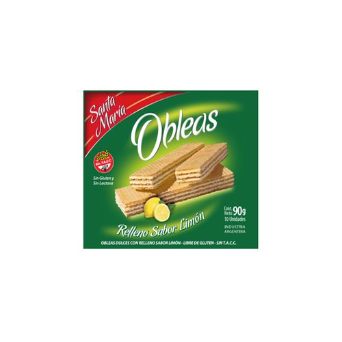 Obleas Sabor Limón 90 Gr Santa María