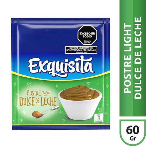 Postre Light Sabor Dulce De Leche Exquisita X 60 Gr