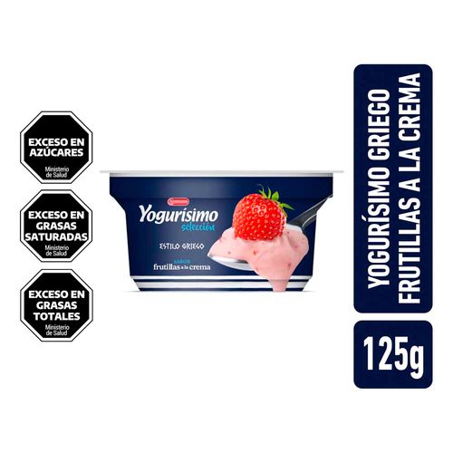 Yogur Griego Frutillas A La Crema Yogurisimo 125gr