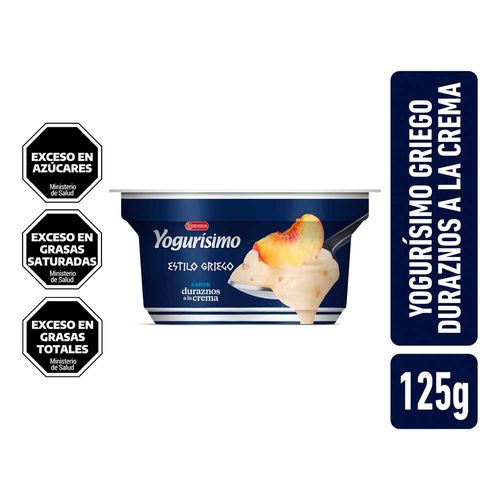 Yogur Griego Duraznos A La Crema Yogurisimo 125gr