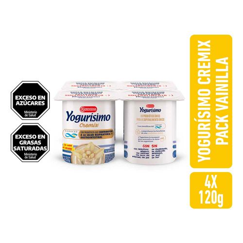 Yogur Cremix Conicet Vainilla Pack X4 Yogurisimo 120gr